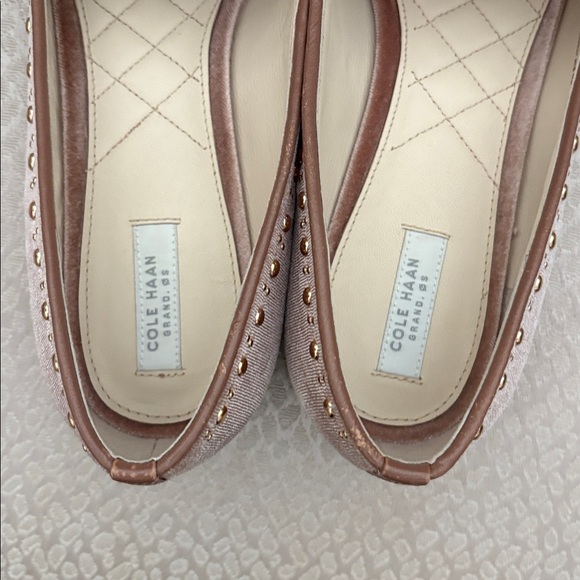 Cole Haan Grand OS Blush Velvet Loafers with Studded Bow Style Tali worn once - Picture 7 of 7